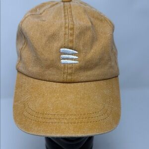 Tan Baseball Cap with Embroidered Logo adjustable- Kids Hat. Tag missing